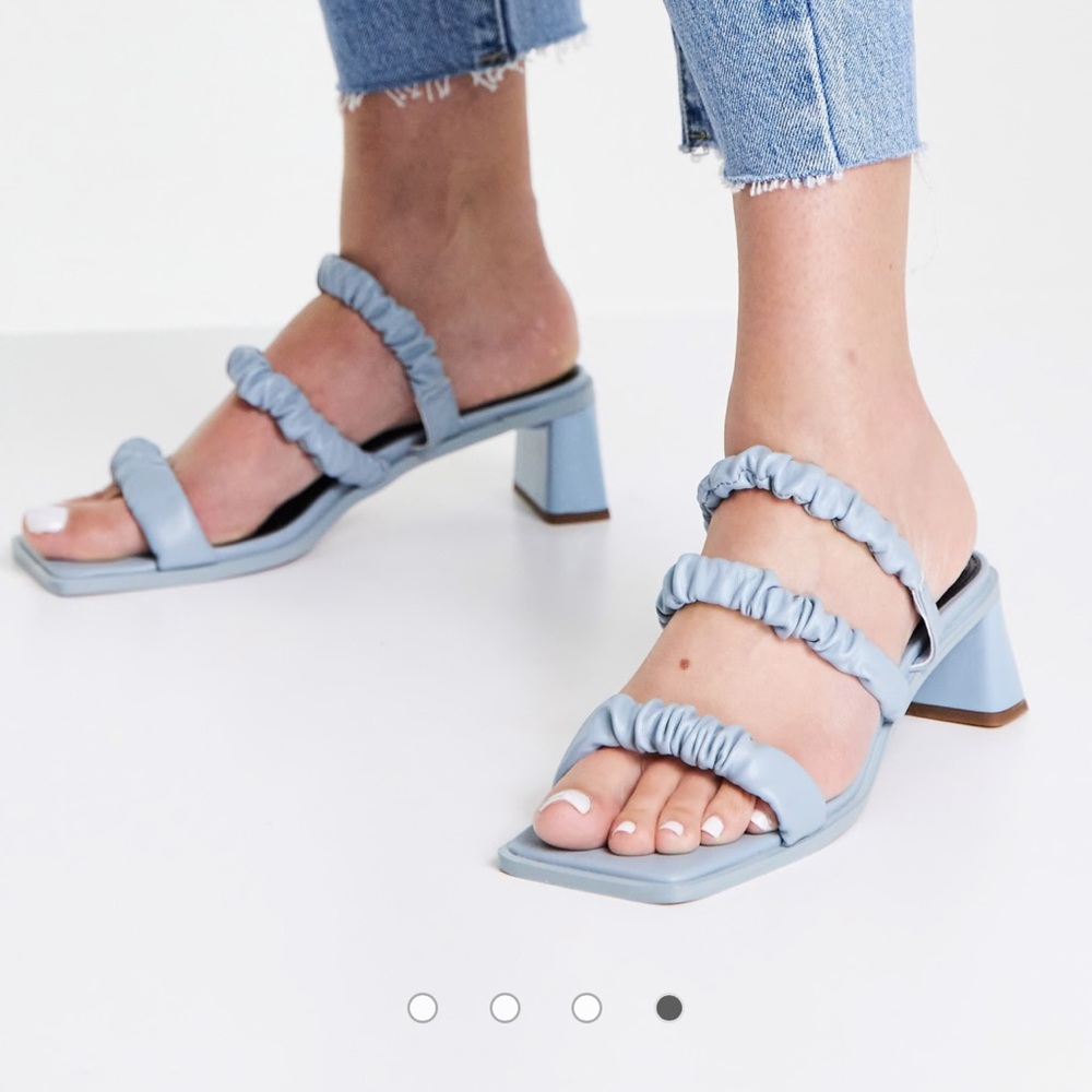 Topshop North ruched sandals in blue